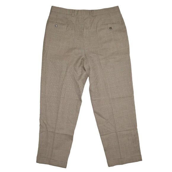 Tommy Hilfiger Pleated Khaki Plaid Pants Men's Size 36X29 Work Church Wool EUC - Picture 2 of 6
